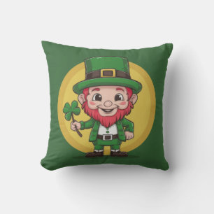 Coussin Lutins chanceux et trèfle