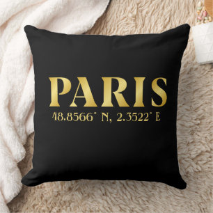 Coussin Lux Gold Paris Latitude & Longitude