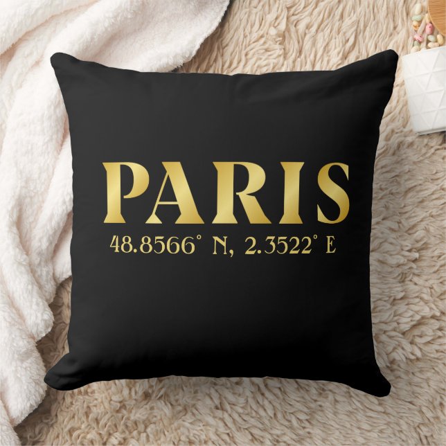 Coussin Lux Gold Paris Latitude & Longitude (Couverture)