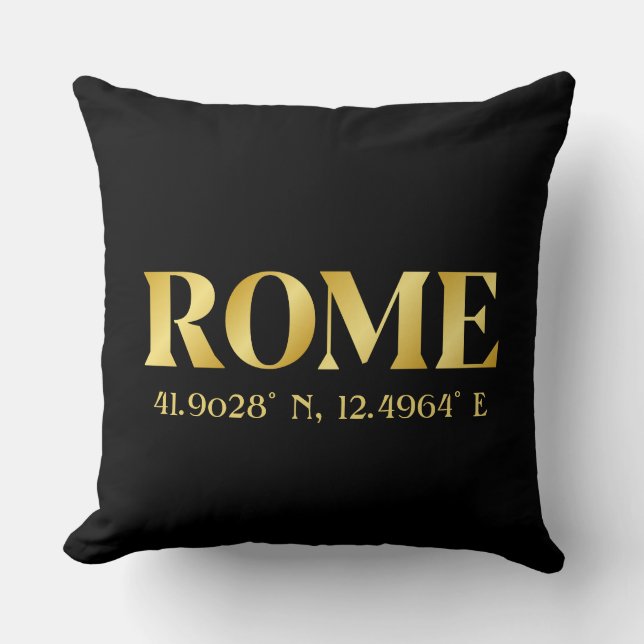 Coussin Lux Gold Rome Latitude & Longitude (Recto)