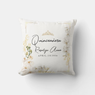 Coussin Lux White Orchid Princesse Tiara Quinceañera