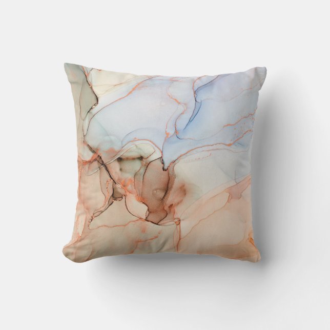 Coussin Luxe Abstrait : Art de l'encre d'alcool (Recto)