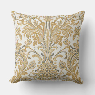 Coussin Luxe, Classique, Élégant, Motif beige doré
