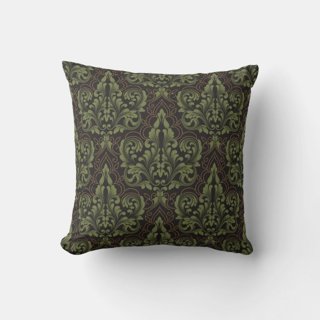 Coussin Luxe classique vieux mode damassé ornement (Recto)