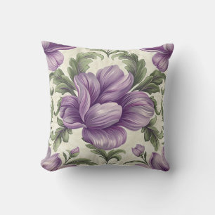 Coussin Luxe Damask Fleuriste violet fleuriste Décor