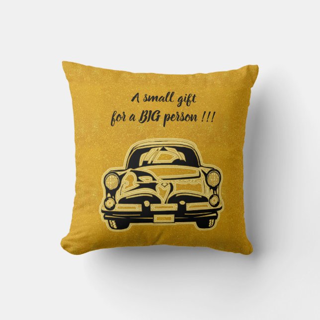 Coussin Luxe Elegant Moderne Voiture Noir Or (Recto)