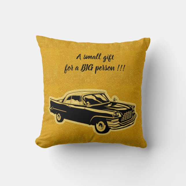 Coussin Luxe Elegant Moderne Voiture Noir Or (Recto)