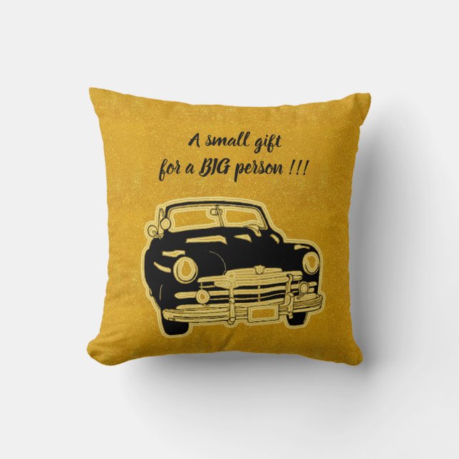 Coussin Luxe Elegant Moderne Voiture Noir Or (Recto)