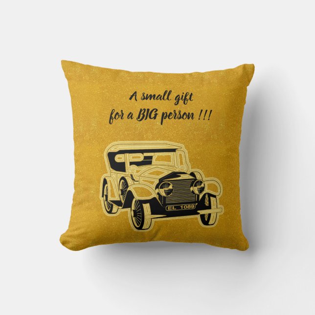 Coussin Luxe Elegant Moderne Voiture Noir Or (Recto)