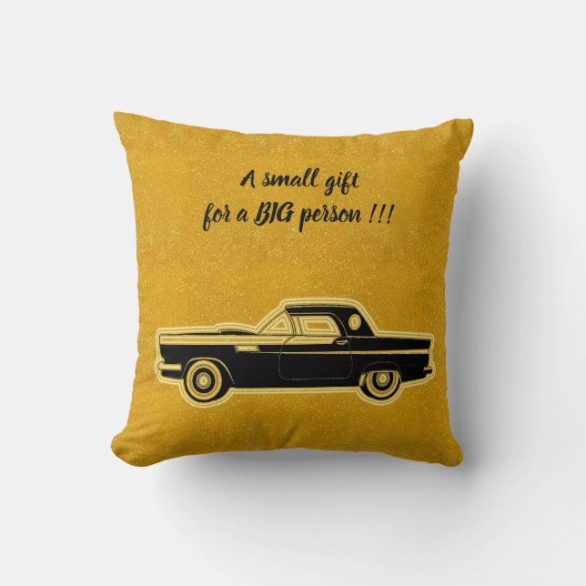 Coussin Luxe Elegant Moderne Voiture Noir Or (Recto)