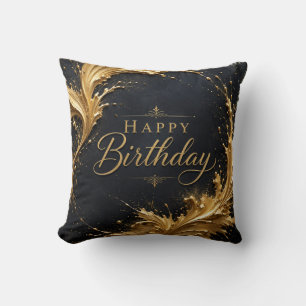 Coussin Luxe Gold Splash Anniversaire Élégance