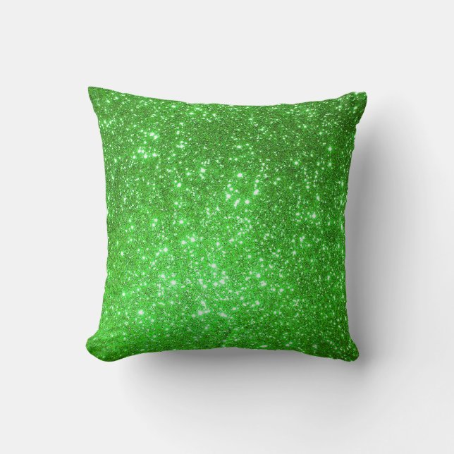 Coussin Luxe Green Gold Parties scintillant (Recto)