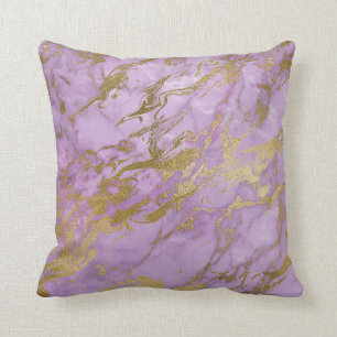 COUSSIN LUXE PURPLE LILAC GOLD MARBRE INSPIRÉ CUSHION