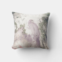 LUXE PURPLE LILAC MARBRE EN ARGENT INSPIRÉ CUSHION
