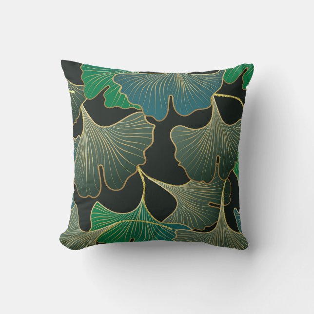 Coussin Luxueux or Ginkgo, art vintage. (Recto)