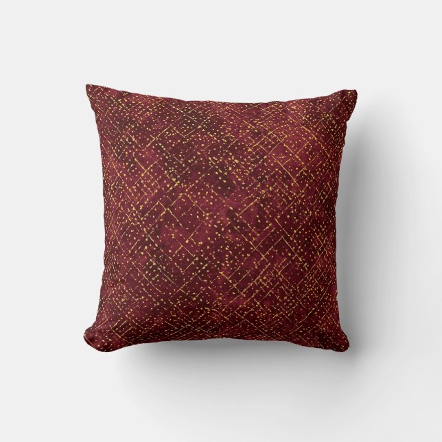 Coussin Luxurious Gold Maroon Pixels , Elegant, Modern (Recto)