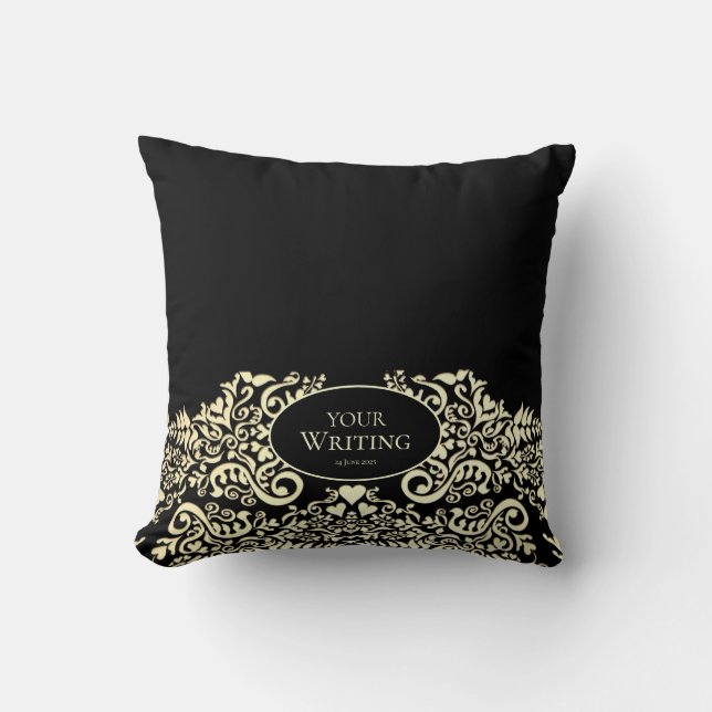 Coussin Luxury Black and Gold Personalized (Recto)