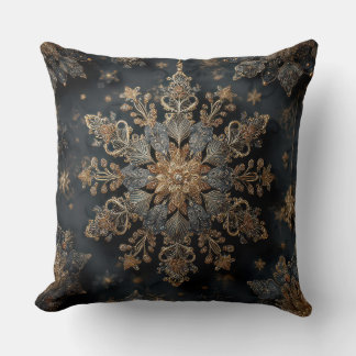 Coussin Luxury Gold Mandala Throw Pillow