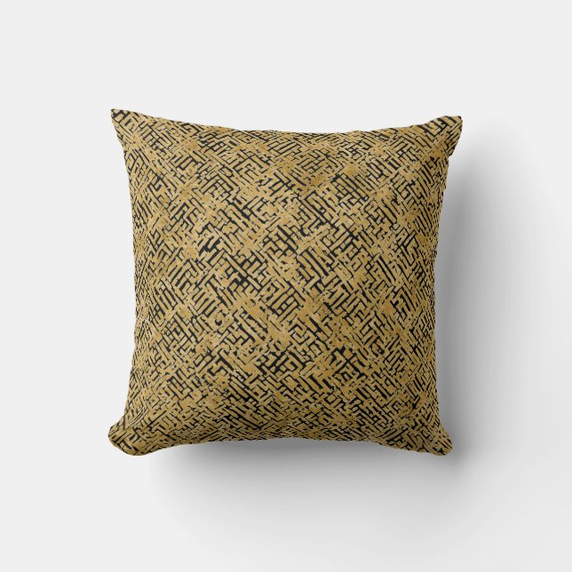 Coussin Luxury Gold Pattern ,Gold Black (Recto)
