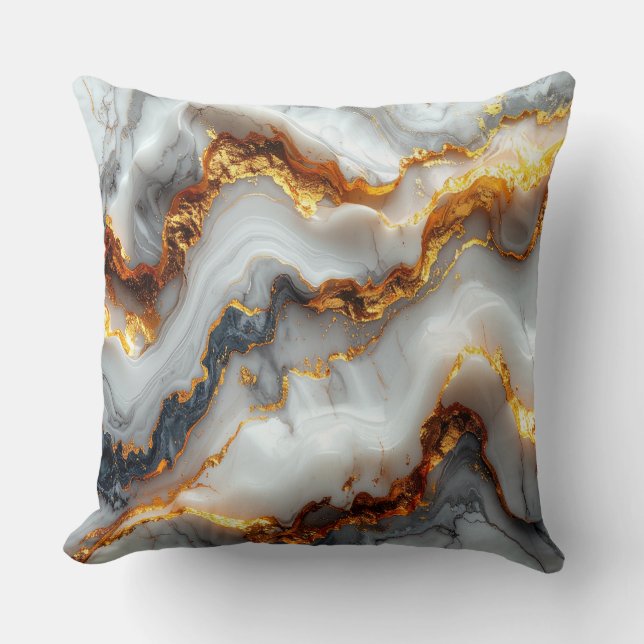 Coussin Luxury Gold Vein Marble Pillow (Recto)