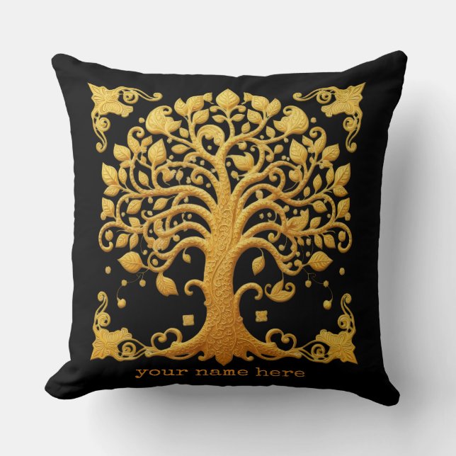 Coussin Luxury Golden Tree of Life (Recto)