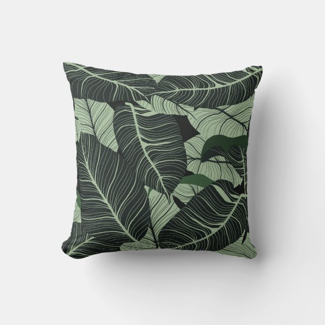 Coussin Luxury nature leaves background. Floral pattern, T (Recto)