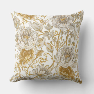 Coussin Luxury,The Beauty of Blooming Gold Flowers Patter