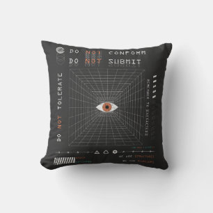 Coussin L'Watcher - Techno-Brutalist Streetwear Design