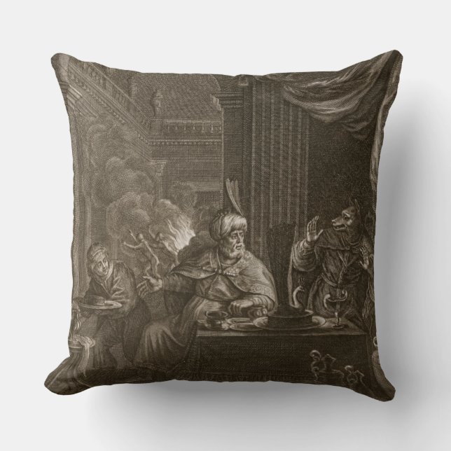 Coussin Lycaon a métamorphosé dans un loup, 1731 (la (Recto)