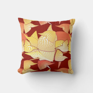 Coussin "Lys Aliens" Abstrait - Rouille et or
