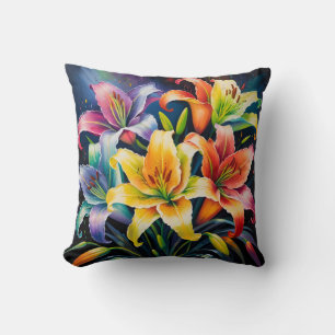 Coussin Lys arc-en-ciel
