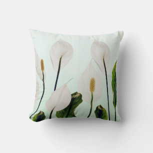 Coussin Lys Blancs Fleurs Bleu sans joint