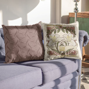 Coussin Lys blancs : Motif rose Vintage