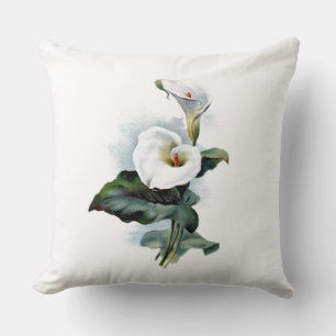 Coussin Lys calla blanc vintage et magnifique