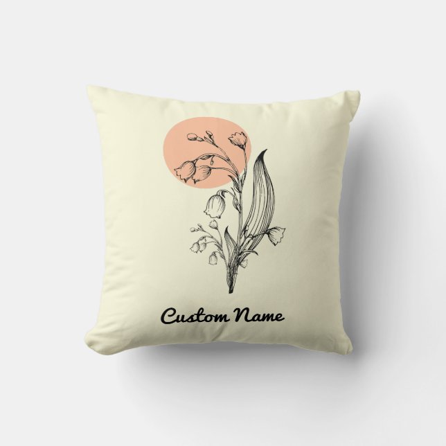 Coussin Lys de la vallée mai Mois de naissance Fleur (Recto)