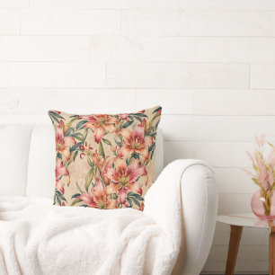 Coussin Lys de mauve et de cuivre sur tan