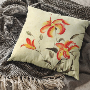 Coussin Lys de tigre - rouge