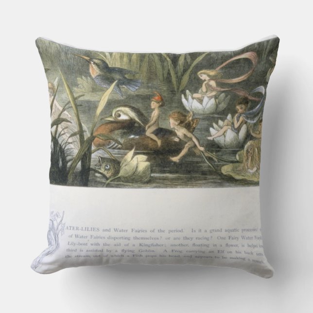 Coussin Lys d'eau et fées d'eau, illustration de (Recto)