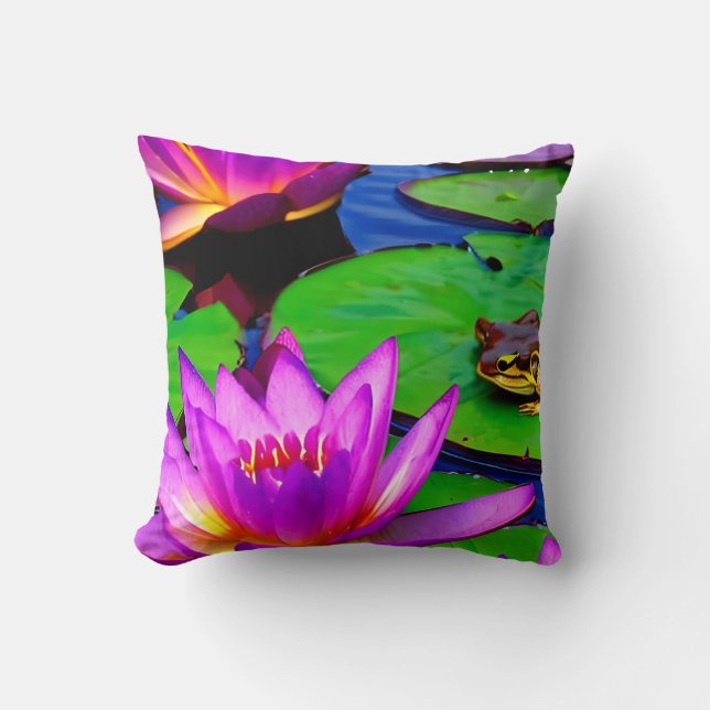 Coussin Lys d'eau Jetez l'oreiller avec des coussinets et  (Recto)