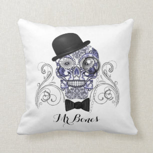 Coussin M. Bones Fun Ornate Sugar Crâne Design