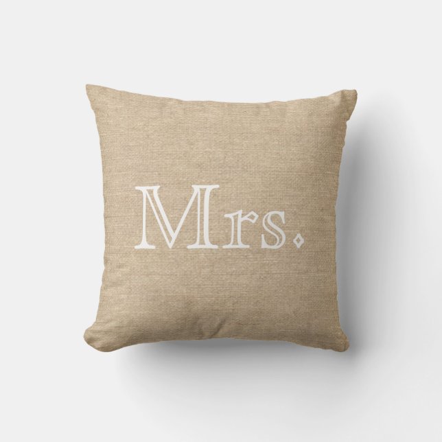 Coussin M. et Mme Burlap Pillow (Recto)