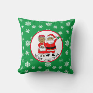 Coussin M. et Mme Claus, Père Noël afro-américain Noël