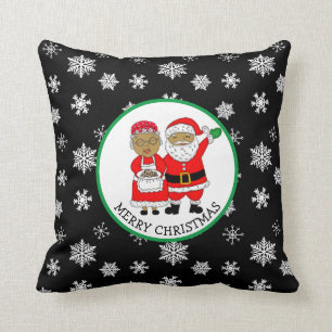 Coussin M. et Mme Claus, Père Noël afro-américain Noël