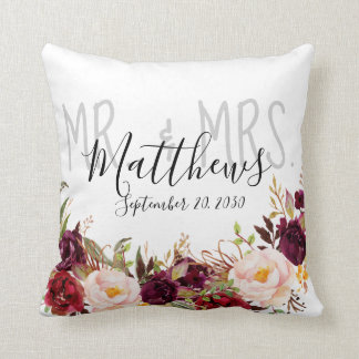 Coussin M. et Mme floraux Wedding Keepsake de Bourgogne