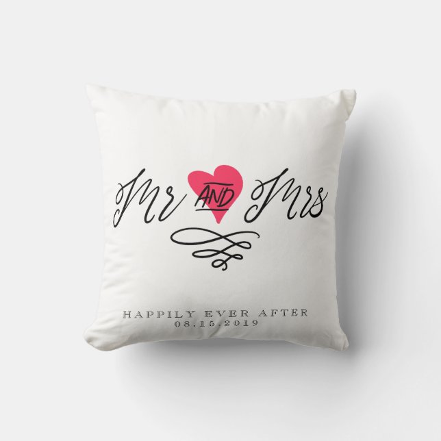 Coussin M. et Mme Mariage Keepsam Couple personnalisé (Recto)