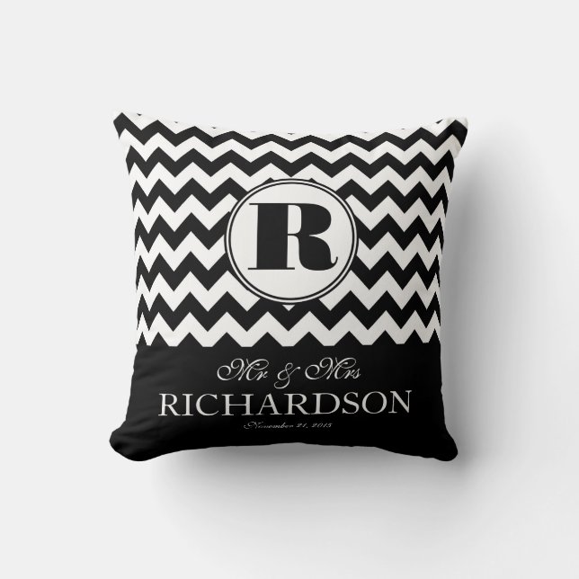 Coussin M. et Mme modernes audacieux Personalized de (Recto)