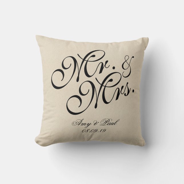 Coussin M. et Mme Personalized Cotton Fabric Textured (Recto)