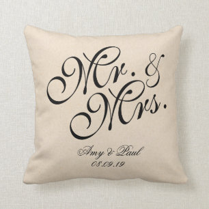 Coussin M. et Mme Personalized Cotton Fabric Textured