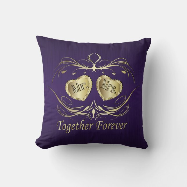 Coussin M. et Mme Together Forever | personnalisent (Recto)