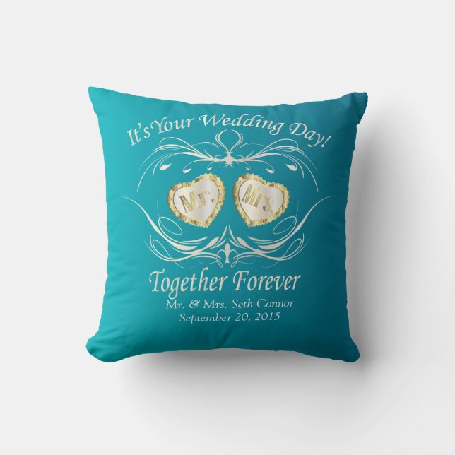 Coussin M. et Mme Together Forever | personnalisent (Recto)